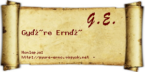 Gyüre Ernő névjegykártya